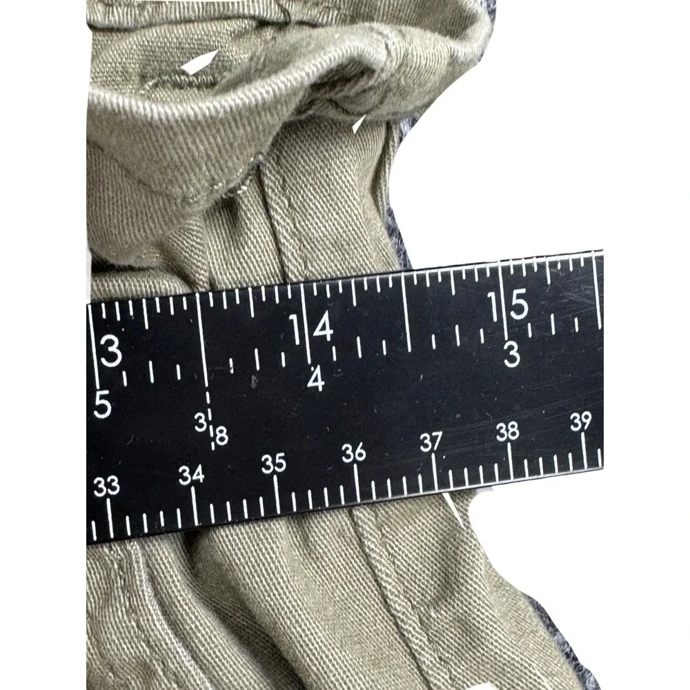AND NOW THIS Olive Green Paperbag Waist Mini Skirt Women's Size L Utility Casual